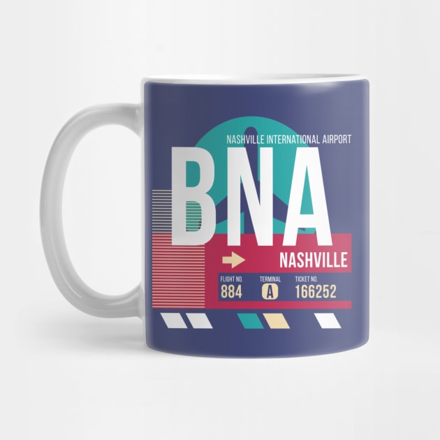 Nashville (BNA) Airport Code Baggage Tag E by SLAG_Creative